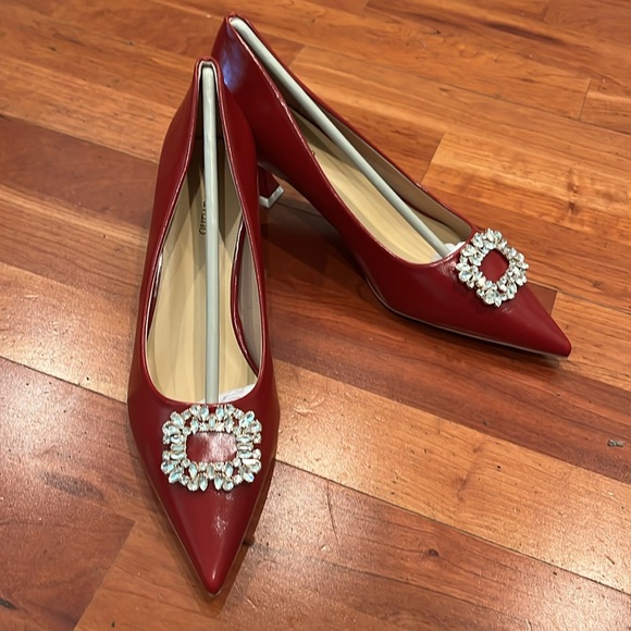 NWT C.Paravano Pumps I Pointed Toe Kitten Heel, Red 10.5 - Picture 10 of 12